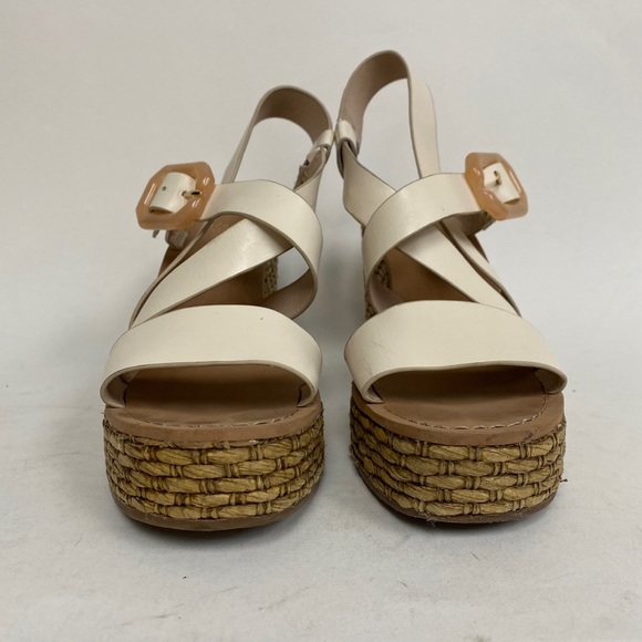 Louise et Cie Palina Platform Wedge Sandal White Rattan Size 8 - Picture 5 of 12